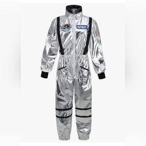 Silver NASA Space Suit Costume & NASA Hat